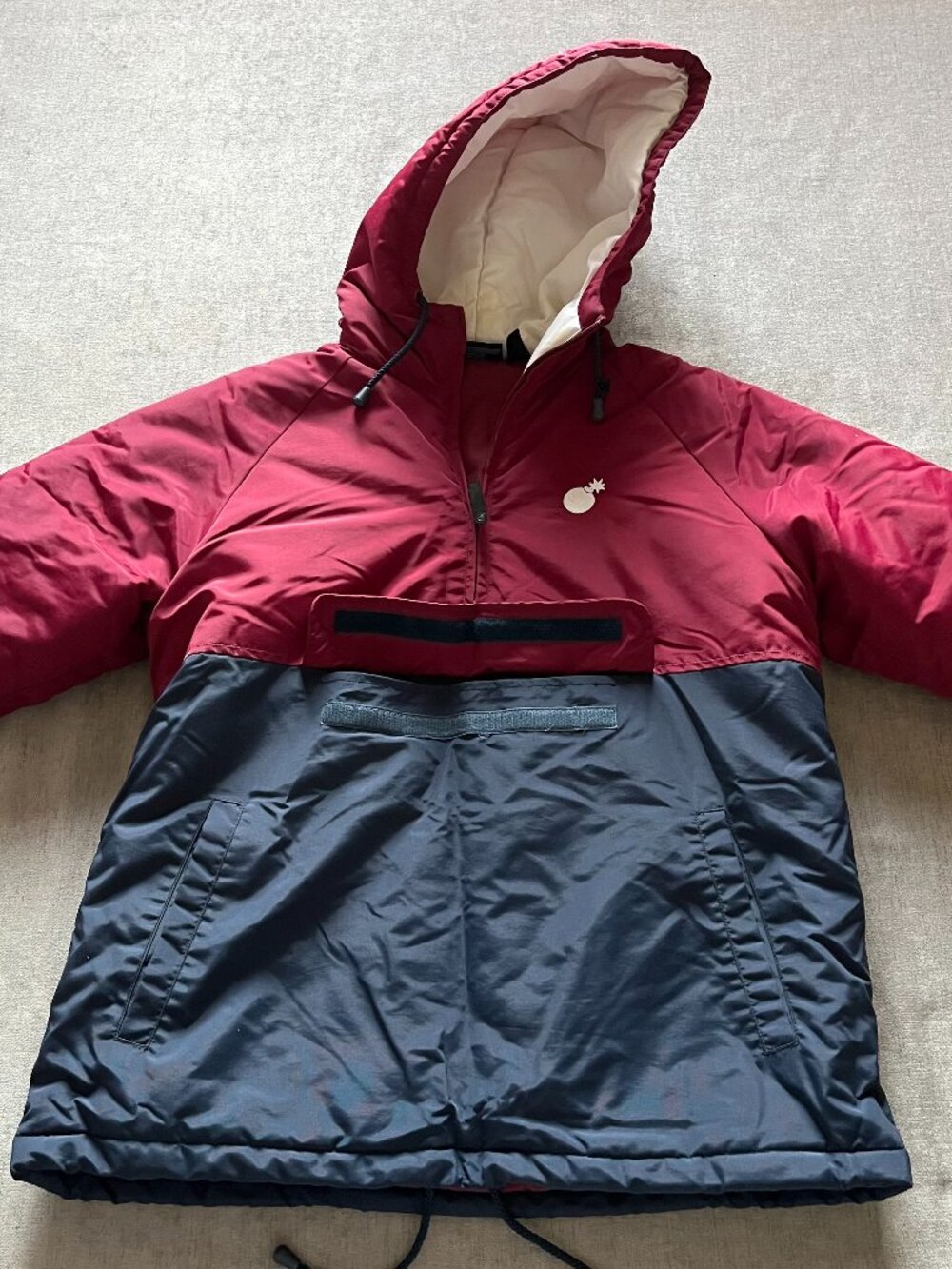 The Hundreds 1/2 Zip Jacket Men Medium Red/Blue Pullover Hooded Lightweight Y2K